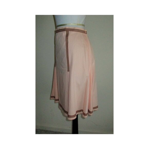 Vintage Moschino Cheap and Chic Pleated Peach Ribbon Skirt 100% Cotton Size 10 - Picture 3 of 8